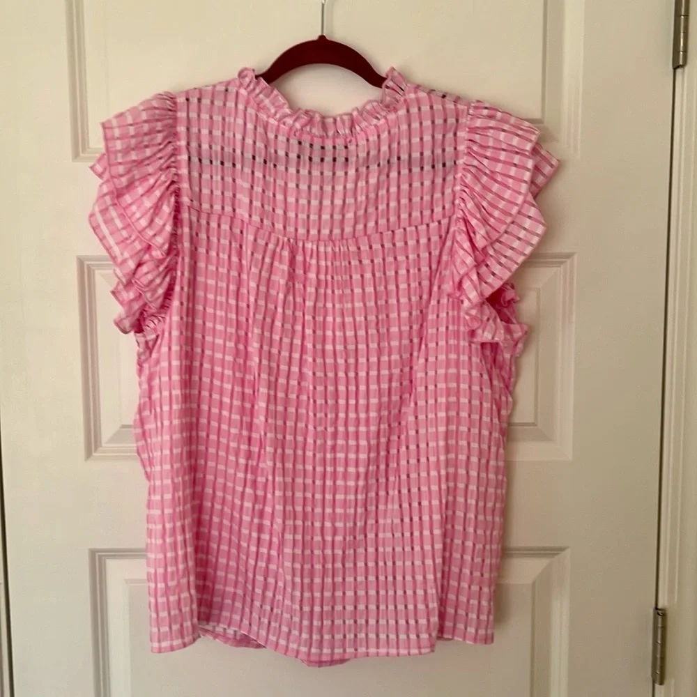 Davi & Dani Pink Gingham Top - Picture 4 of 6